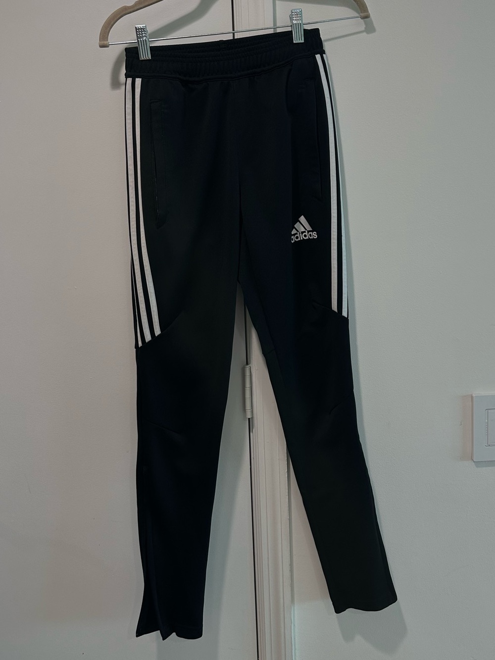 Adidas Climacool Women’s XS Black 3-Stripe Tapered Track Pants Ankle Zip